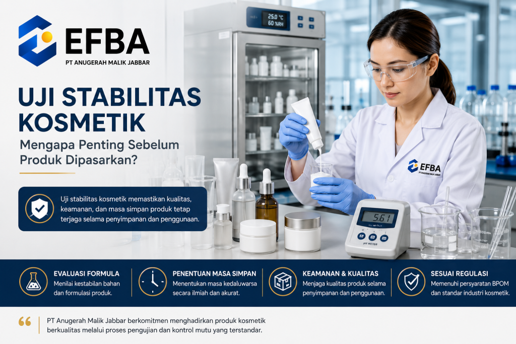 Uji stabilitas kosmetik di laboratorium PT Anugerah Malik Jabbar
